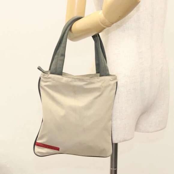 PRADA Sports Hand Bag Nylon Beige Auth ar13594 - Picture 14 of 16